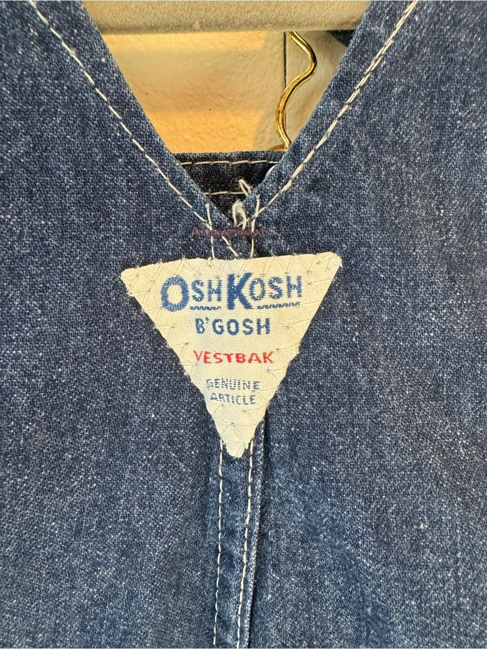 Vintage Osh Kosh B’Gosh 90s Paper Tag Baby Classic Dark Denim Overalls 18 months